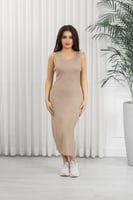 فستان شتوي حفر بياقة دائرية وستراس بطول يصل لأسفل...