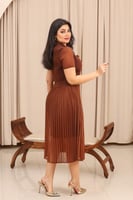 فستان كلاسيكي مكسر شيفون نصف كم