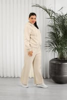 ترنج شتوي كاجوال سحاب بأكمام طويلة وقبعة