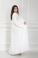 عباية ملونة دبل فيس قماش تل مشجر نص كلوش لف