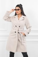 جاكيت شتوي كلاسيكي طويل يصل للركبة مزدوج الصدر