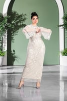 فستان سهرة شك بأكمام شيفون