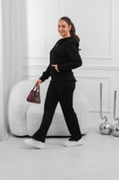 ترنج شتوي كاجوال سحاب بأكمام طويلة وقبعة