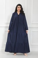 عباية قماش لينن ملونة كرز كامل كسرات كلوش لف