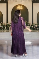 فستان سهرة مورد بأكمام شيفون