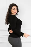 توب قطن بأكمام طويلة وياقة مدورة