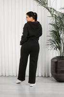 ترنج شتوي كاجوال سحاب بأطراف أكمام قماشية وقبعة