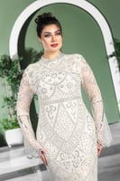 فستان سهرة شك بأكمام شيفون