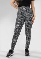 بنطال قطني سكيني بخصر مطاطي ومزين بنقشة بشكل زهور