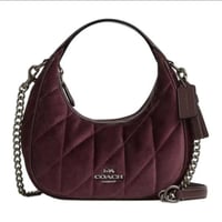 حقيبة كوتش ميني كارمن مخمل عنابي فوري | Coach Mini...