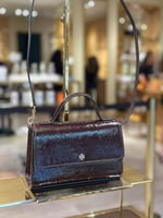 حقيبة توري بورش ايمرسون توب هاندل عنابي لماع فوري