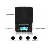 ميزان بمؤقت رقمي من Coffee scale digital black - M...