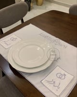 مفرش وجعل بينكم مودة ورحمه مع جيبين باسم العروس وا...