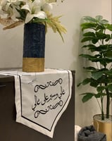 مفرش كتان اوف وايت " غالي وسير على غالي" مقاس 50*3...