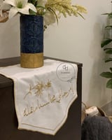 مفرش كتان اوف وايت مقاس 50*35