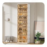 صندوق أحذية مكون من 10 ارفف ، صندوق تخزين قابل للط...