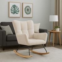 كرسي هزاز مريح بتصميم عصري – رمادي فاتح