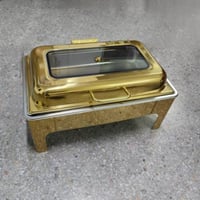 سخان بوفيهات 9 لتر مستطيل نافذة زجاج لون ذهبي