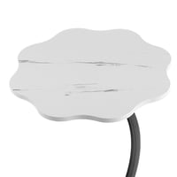 طاولة جانبية للخدمة على شكل زهرة - ابيض رخامي