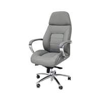 كرسي مكتب جلد دوّار بنتلي بمسند رأس ومساند معدنية