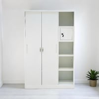 دولاب ملابس حديد بمرآه مكون من ثلاثة ادراج أبواب س...