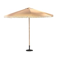 طقم جلسة خارجية 4 كراسي مع طاولة ومظلة بأطراف كشكش...