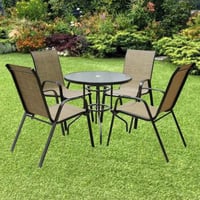 جلسة خارجية دائري زجاج ثلجي مقوى , معدن متين , 4 ك...