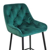 كرسي بار مخمل أنيق لون أخضر ارتفاع 101 سم