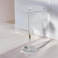 6 طاولات خدمة اكريليك شفاف سطح زهرة مقاس 55*35سم