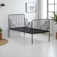 سرير حديد فاخر بلون أسود وتصميم عصري ومتين مقاس 17...