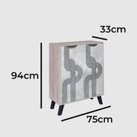 دولاب أحذية خشب ماليزي بابين مكون من 4 أدوار بالوا...
