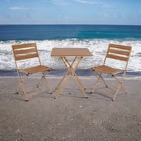 طقم طاولة رحلات مربع قابل للطي من المعدن وpvc المت...