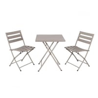 طقم طاولة رحلات مربع قابل للطي من المعدن وpvc المت...