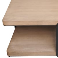 طقم طاولات مودرن من الخشب والمعدن – طاولة وسط مع ط...