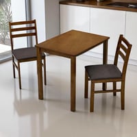 طقم طاولة طعام شخصان خشب ماليزي لون بني