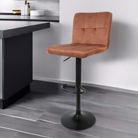 كرسي بار مرتفع مخمل قابل للدوران ارتفاع 112cm لون...