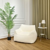 كرسي بين باج للاسترخاء محشو ناعم الملمس – أبيض عاج...