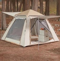 خيمة رحلات مع ناموسيه لون بيج ، مقاس 160*280*280سم