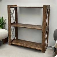 رفوف تخزين وعرض خشبية 3 درجات متعددة الاستخدام لون...