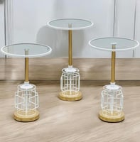 طقم 3 طاولات تقديم تصميم مبتكره حديث دائري متوفر ب...