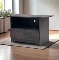 طاوله سرير جانبية خشب ماليزي من درج ورف لون بني