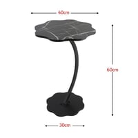 طاولة جانبية خشب شكل زهرة - لون اسود رخامي