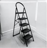 سلم المنيوم متين قابل للطي 5 درجات لون أسود