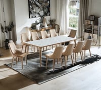 طقم طاولة طعام رخام 10 أشخاص-خشبي