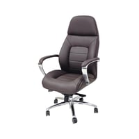 كرسي مكتب جلد دوّار بنتلي بمسند رأس ومساند معدنية