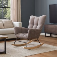 كرسي هزاز مريح بتصميم عصري – رمادي غامق