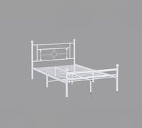 سرير معدني فردي بتصميم كلاسيكي لون أبيض 200*120