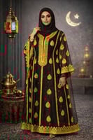 ثوب نشل تل مطرز أسود