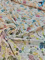 شيفون مطرز بحبات الكريستال