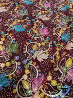 شيفون مطرز بحبات الكريستال